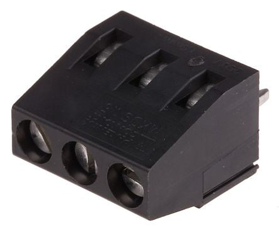 Phoenix Contact MKDS 1.5/ 3 HT BK Series PCB Terminal Block, 3-Contact, 5 mm Pitch, Through Hole, 1 Row Solder