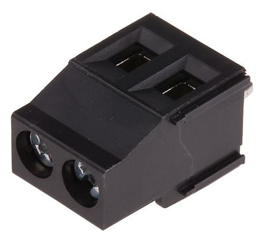 Phoenix Contact MKDSN 2.5/ 2 HT BK Series PCB Terminal Block, 2-Contact, 5 mm Pitch, Through Hole, 1 Row Solder