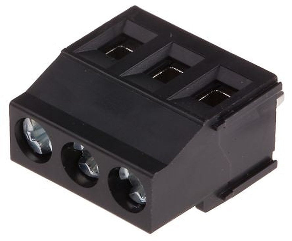 Phoenix Contact MKDSN 2.5/3 HT BK Series PCB Terminal Block, 3-Contact, 5 mm Pitch, Through Hole, 1 Row Solder