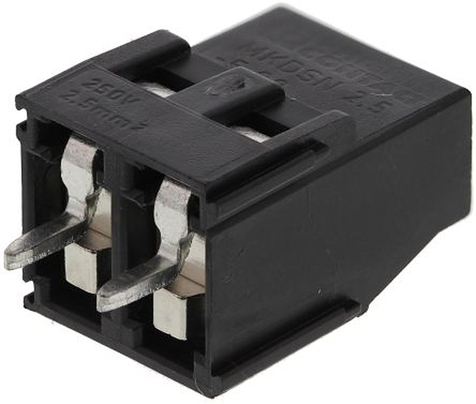 Phoenix Contact MKDSN 2.5/2-5.08 HT BK Series Horizontal PCB Terminal Block, 2 Contact(s), 5.08 mm Pitch, 1 Row