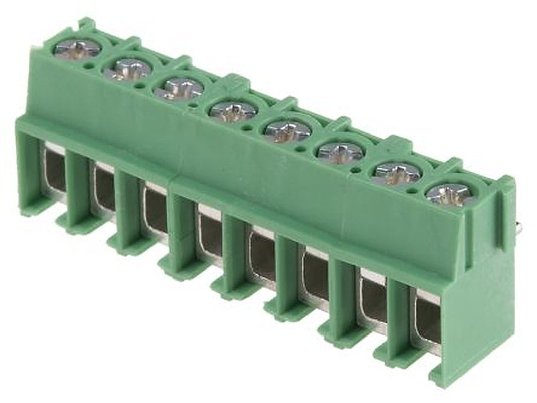Phoenix Contact PT 2.5/8-5.0-V Series Right Angle PCB Terminal Block, 8 Contact(s), 5 mm Pitch, 1 Row