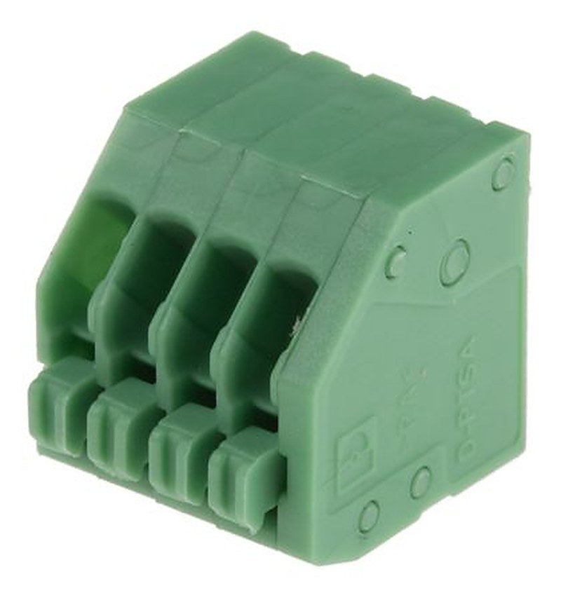 Phoenix Contact PTSA 0.5/4-2.5-F Series 45° PCB Terminal Block, 4 Contact(s), 2.5 mm Pitch, 1 Row