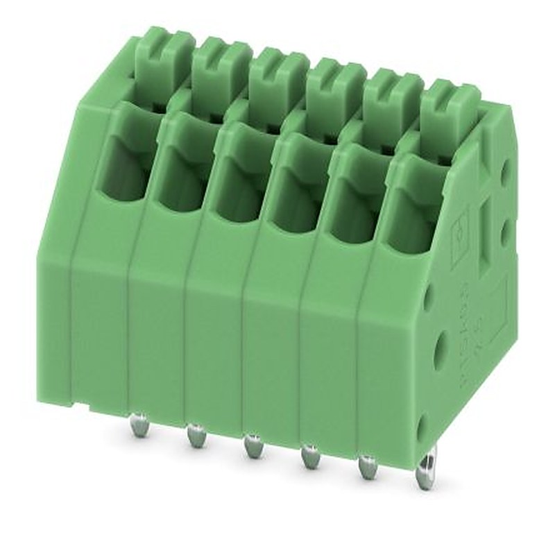 Phoenix Contact PTSA 0.5/6-2.5-F Series 45° PCB Terminal Block, 6 Contact(s), 2.5 mm Pitch, 1 Row