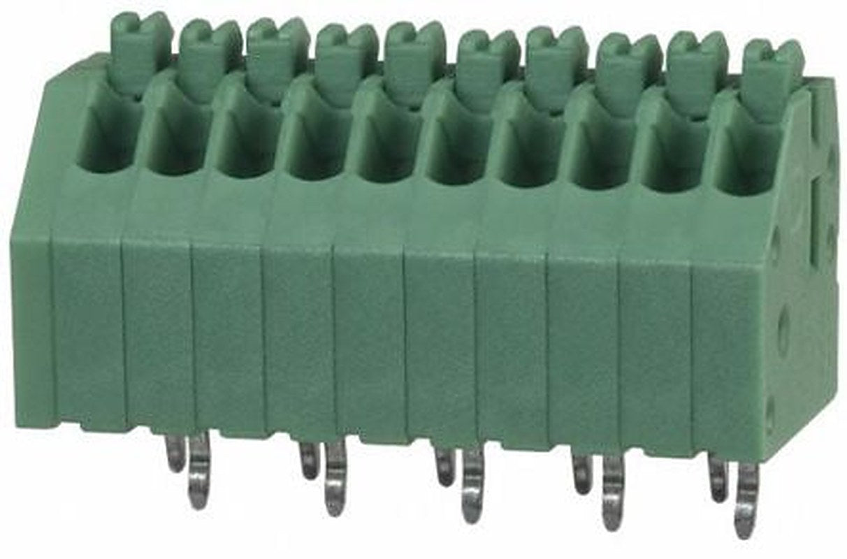 Phoenix Contact PTSA 0.5/10-2.5-Z Series 45° PCB Terminal Block, 10 Contact(s), 2.5 mm Pitch, 1 Row