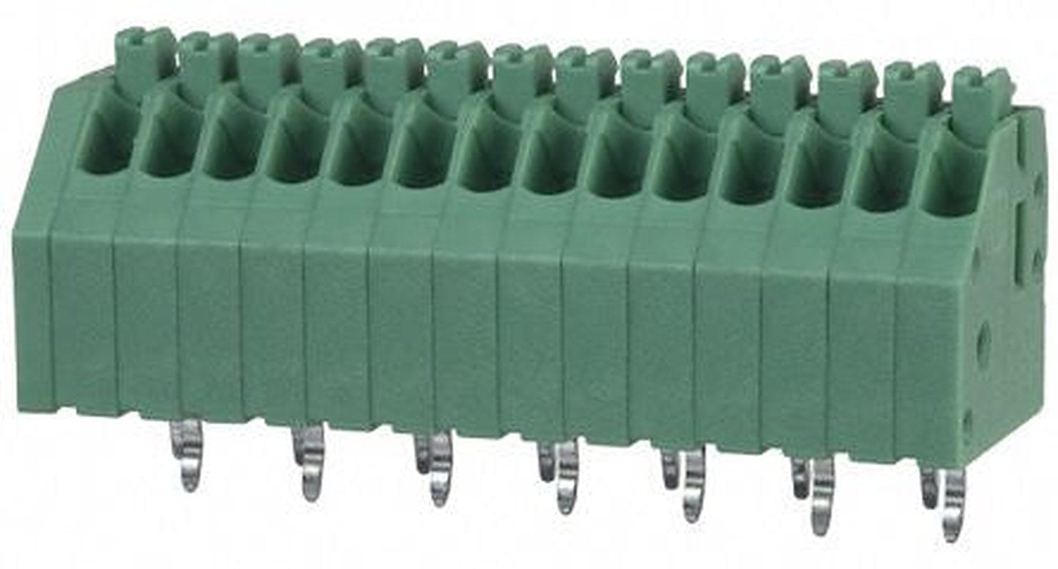 Phoenix Contact PTSA 0.5/14-2.5-Z Series 45° PCB Terminal Block, 14 Contact(s), 2.5 mm Pitch, 1 Row