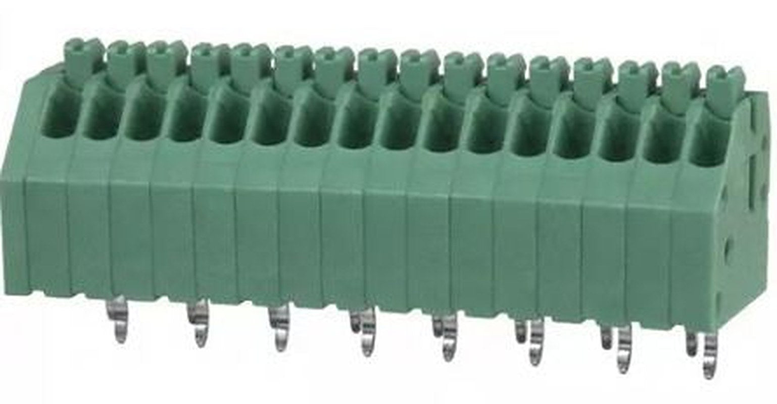 Phoenix Contact PTSA 0.5/16-2.5-Z Series 45° PCB Terminal Block, 16 Contact(s), 2.5 mm Pitch, 1 Row