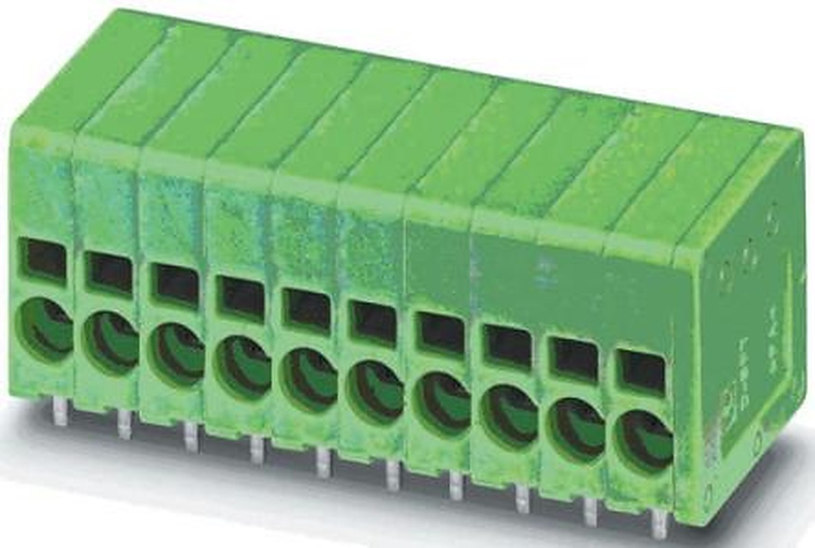 Phoenix Contact SPT 1.5/2-H-3.5 Series Straight Wave Soldering Mount PCB Terminal Block, 2 Contact(s), 3.5 mm Pitch, 1
