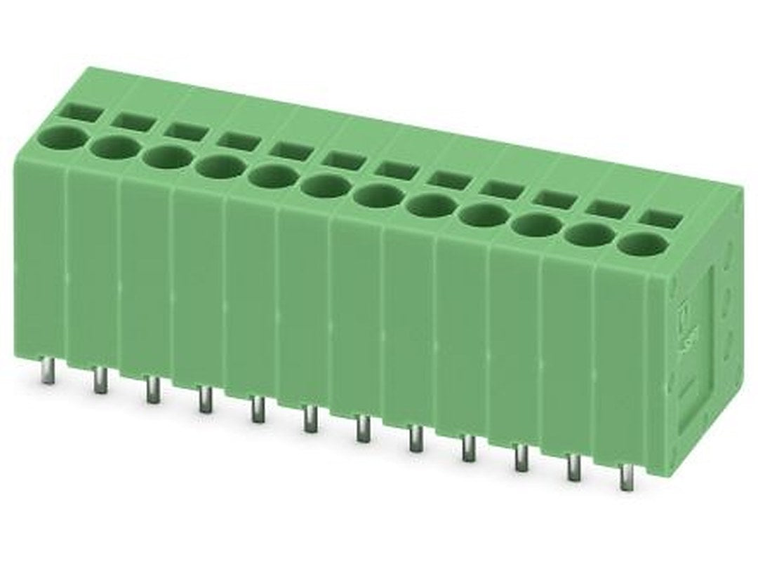 Phoenix Contact SPT 1.5/12-V-3.5 Series PCB Terminal Block, 12-Contact, 3.5 mm Pitch, 1 Row, 1990957