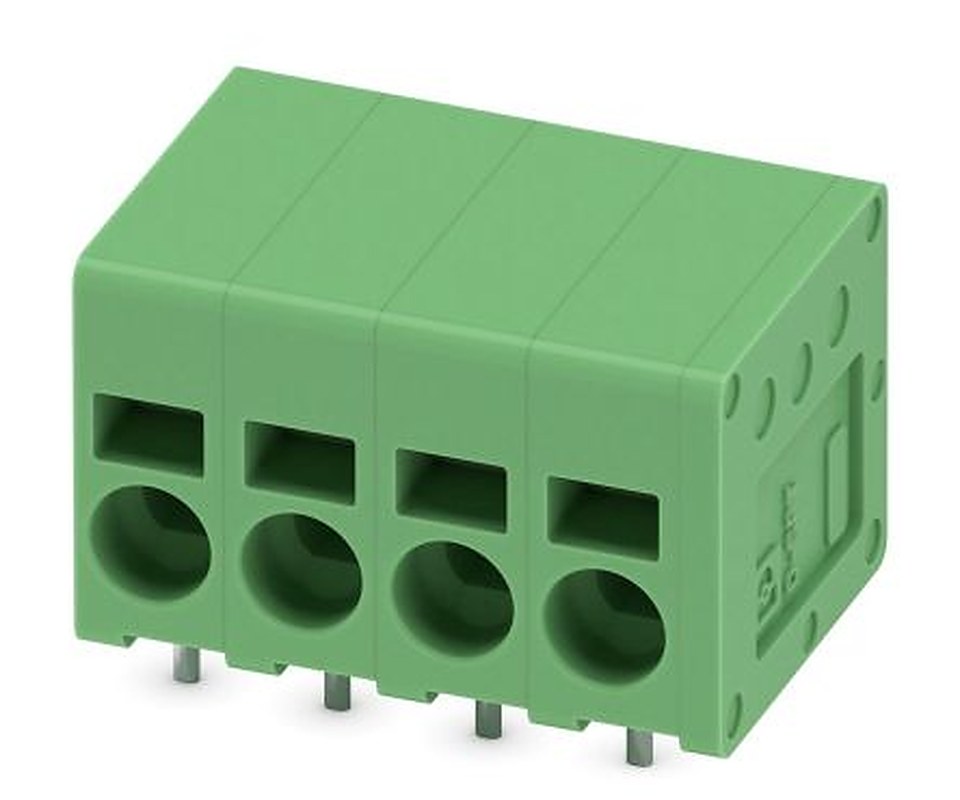 Phoenix Contact SPT 2.5/4-H-5.0 Series Straight Wave Soldering Mount PCB Terminal Block, 4 Contact(s), 5 mm Pitch, 1 Row