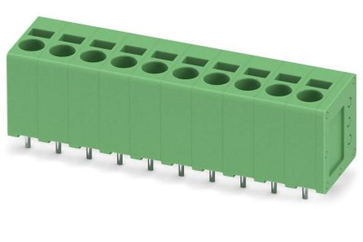 Phoenix Contact SPT 2.5/10-V-5.0 Series Straight Wave Soldering Mount PCB Terminal Block, 10 Contact(s), 5 mm Pitch, 1