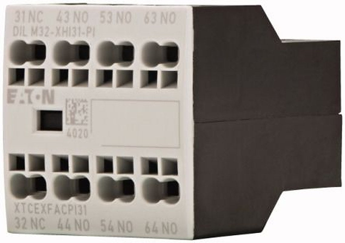 Eaton Auxiliary Contact, 4 Contact, 3 NO/1 NC, DILM, Front Fixing, 16 A, 199312 DILM32-XHI31-PI