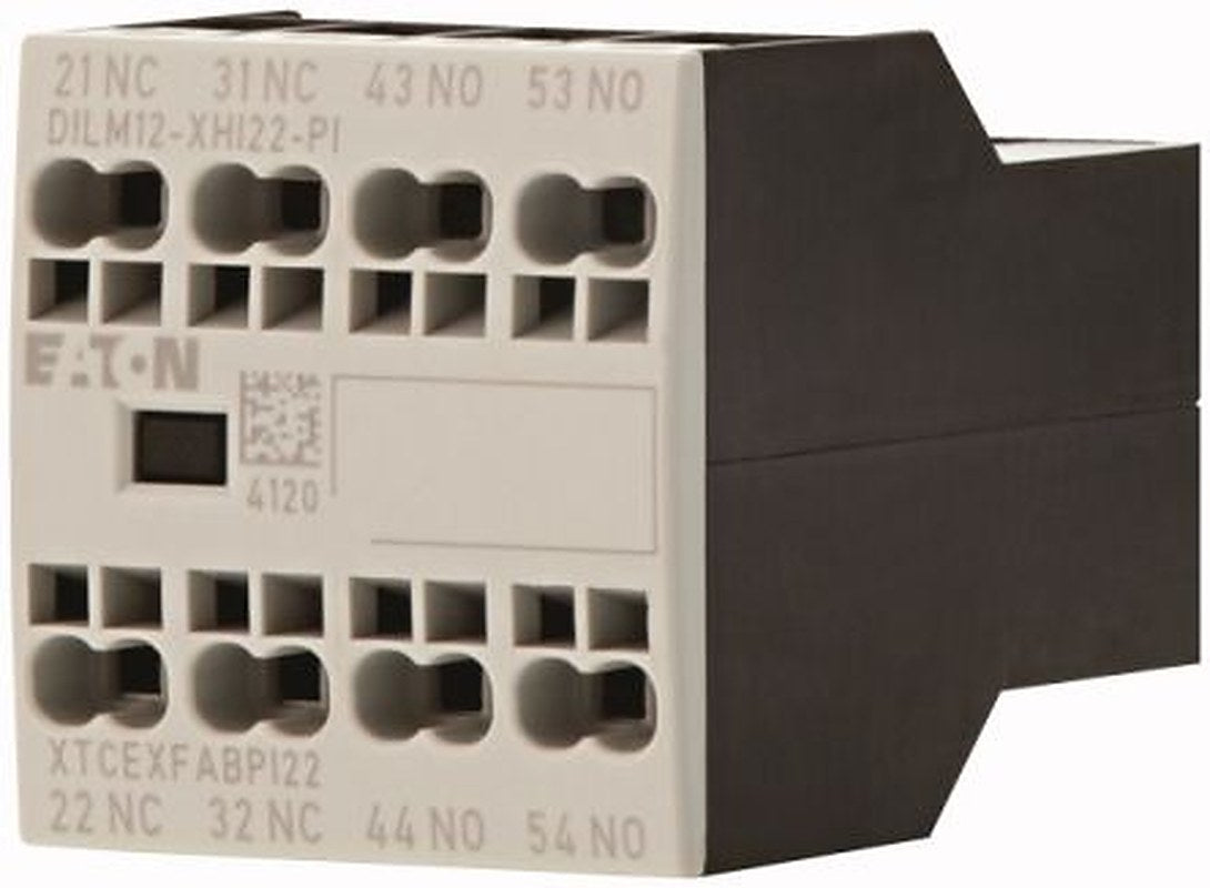 Eaton Auxiliary Contact, 4 Contact, 2 NO/2 NC, DILM, Front Fixing, 16 A, 199458 DILM12-XHI22-PI