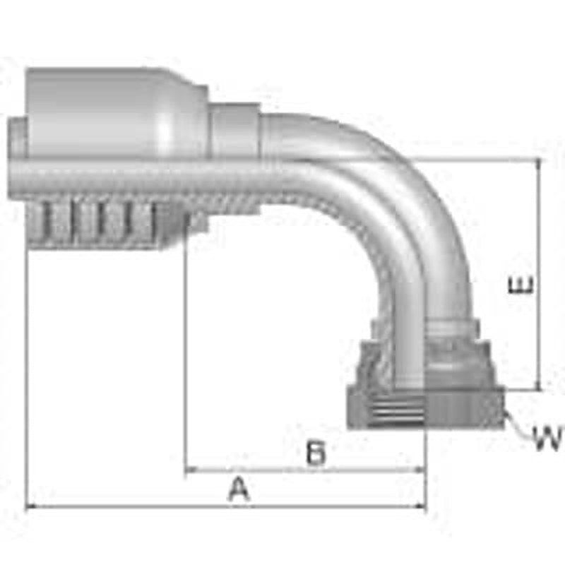 Parker 1B270-12-12 Hydraulic Fitting Female G, 90 °, Steel, 0.75 in Hose ID