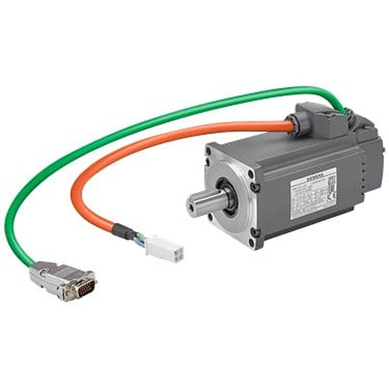 SIMOTICS S-1FL6 Operating voltage 230 V 3 AC PN=0.2 kW; NN=3000 rpm M0=0.64 Nm; MN=0.64 Nm; Shaft height 30 mm Encoder absolute 20-bit (12-bit multi-turn) with feather key Tolerance N without holding brake Degree of protection IP65 with sealing ring compatible with the converters SINAMICS V90