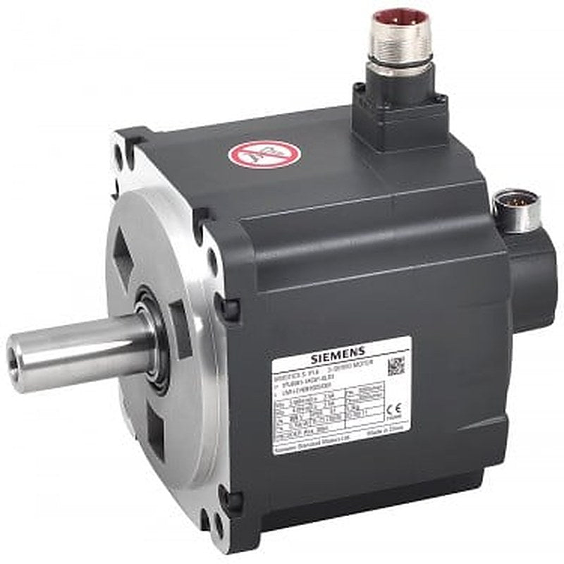 SIMOTICS S-1FL6-1FL6 operating voltage 400 V 3 AC PN=1.5 kW; NN=2000 rpm, M0=8 Nm; MN=7.16 Nm shaft height 65 mm absolute encoder 20-bit (12-bit multi-turn) plain shaft, tolerance N without holding brake degree of protection IP65 with sealing ring compatible with the converters SINAMICS V70&V90