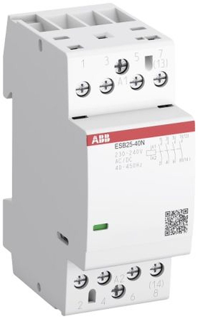 ABB ESB25 Contactor, 48V Coil, 4-Pole, 25 A, 17.3 kW 48V, 4 NO, 400V ac