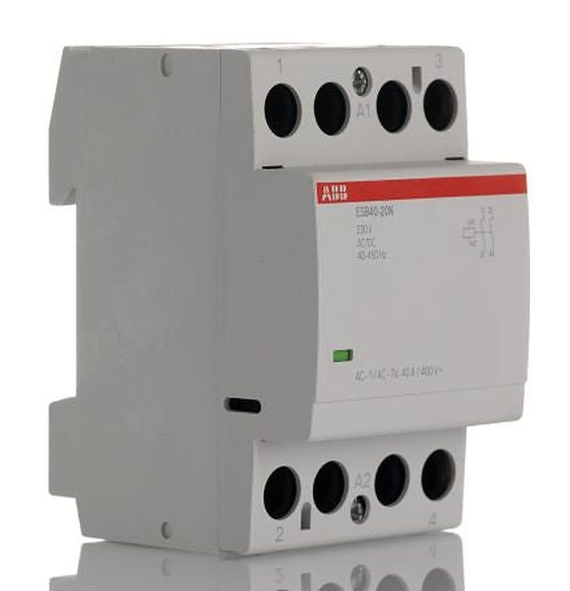 ABB ESB40 Contactor, 230V ac Coil, 2-Pole, 40 A, 9.2 kW 230V ac, 2 NO, 400V