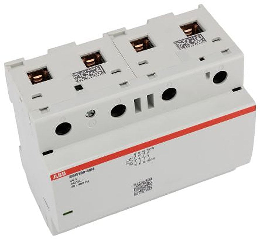 ABB ESB100 Contactor, 24V ac/dc Coil, 2-Pole, 100 A, 69.3 kW 24V ac/dc, 4 NO, 400V