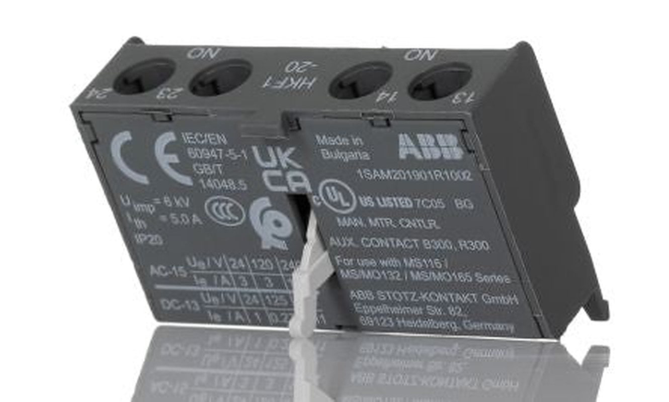 ABB Auxiliary Contact HKF1-20 Series Terminal Block for Use with MS165, MS132, MS116, MO165, MO132