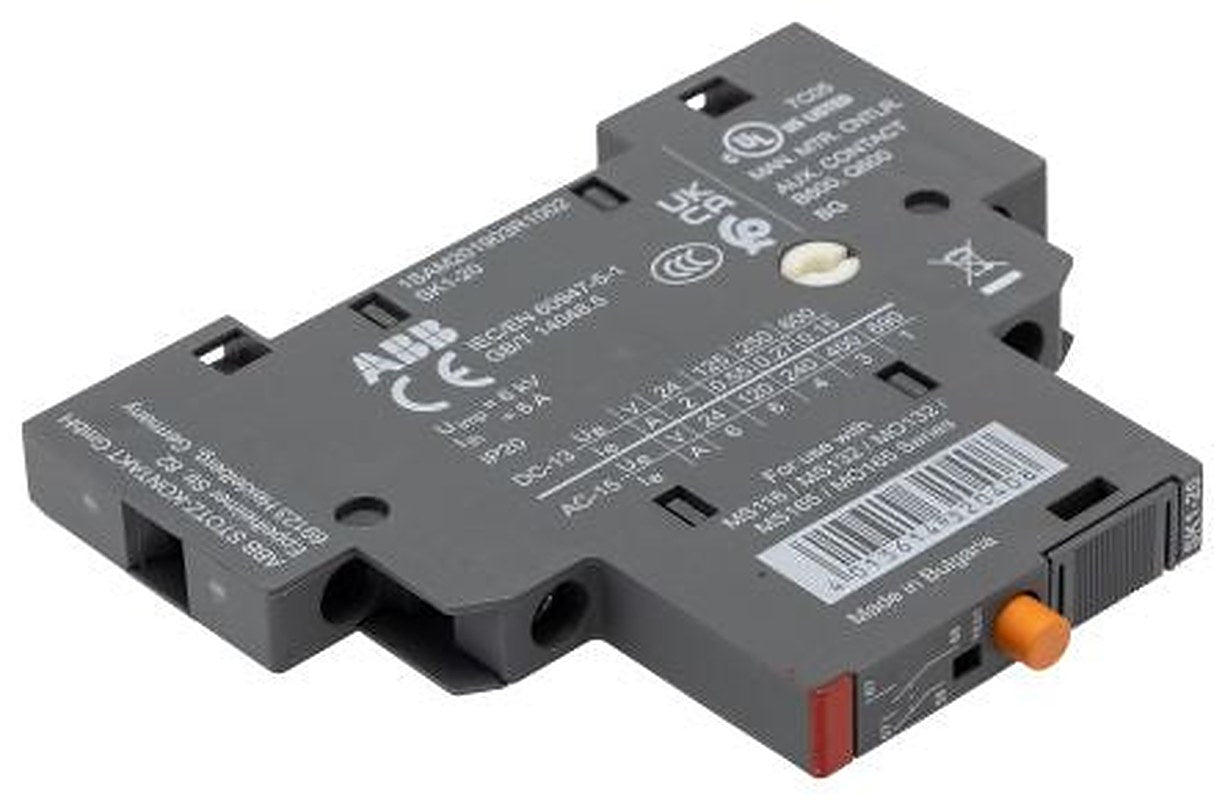 ABB Auxiliary Switch Block, MS116 2 NO With Screw Terminal, 16A, 690 V ac, 440V dc, 1SAM201903R1002 SK1-20