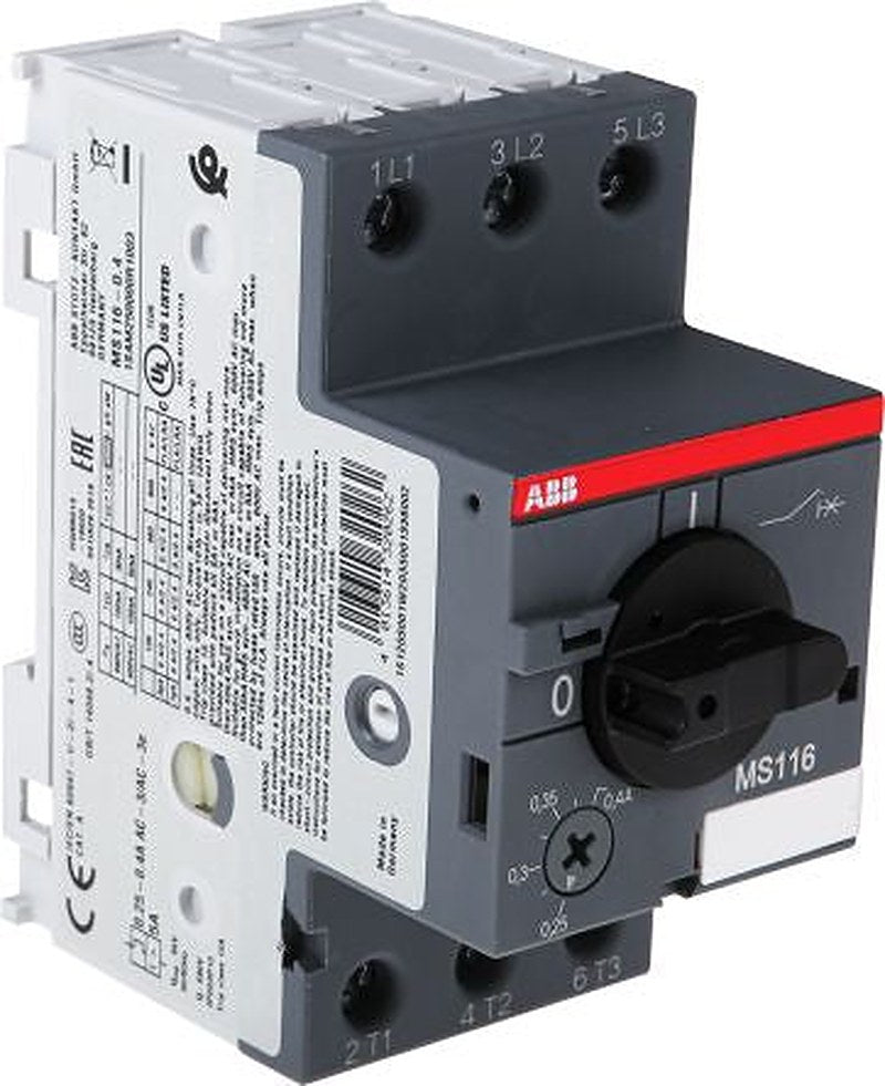 ABB 0.4A MS116 Motor Protection Circuit Breaker, 600V, 70 °C, -25 °C