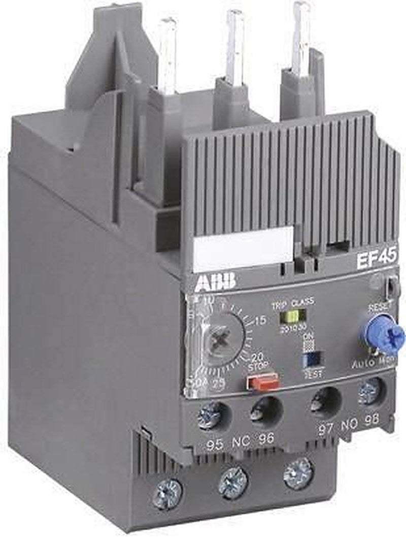 ABB, E16 Electronic Overload Relay 1 NO/1 NC, 18.9A, 5.7 A F.L.C, 18.9A Contact Rating, 0.304 W, 600V ac/dc 3