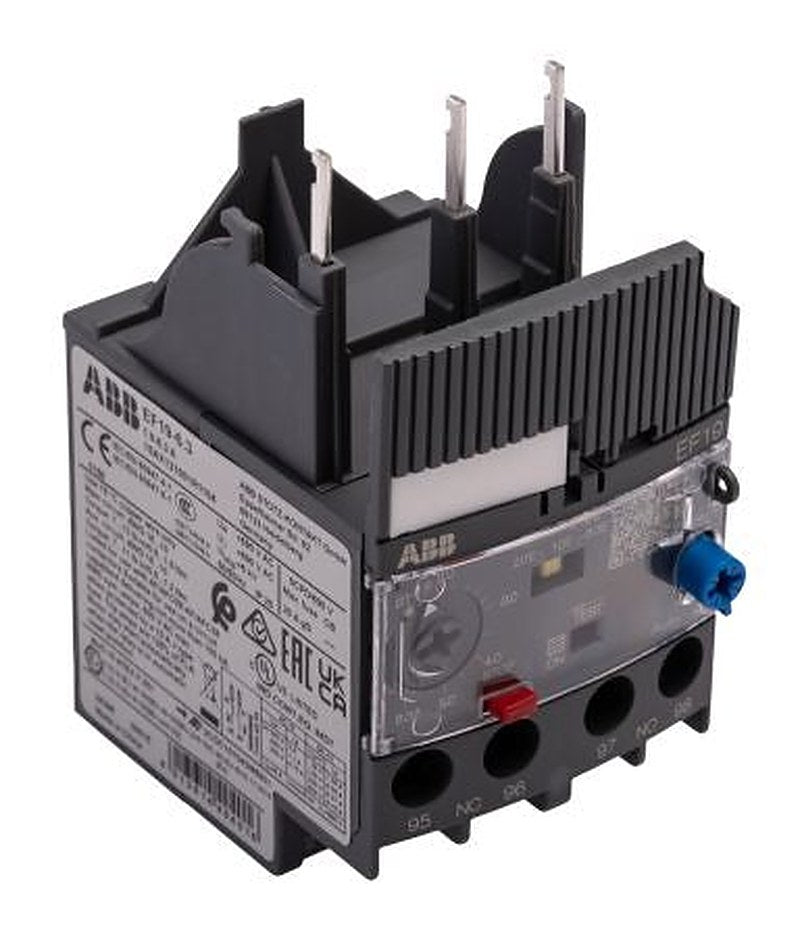 ABB, EF19 Overload Relay 1 NO/1 NC, 1.9A, 6.3 A F.L.C, 6.3A Contact Rating, 83 W 3