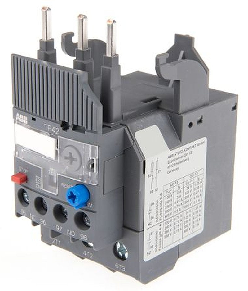 ABB, TF42 Thermal Overload Relay 1 NO/1 NC, 20A, 24 A F.L.C, 24A Contact Rating, 2.6 W 3