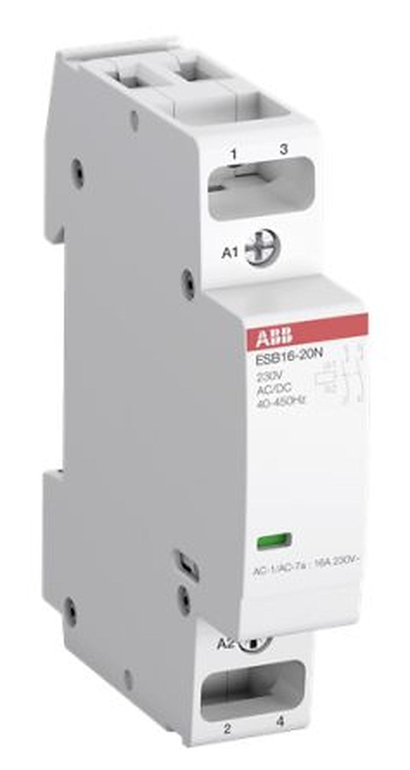 ABB ESB16 Contactor, 240V ac Coil, 2-Pole, 16 A, 3.7 kW 240V ac, 2 NC, 250V