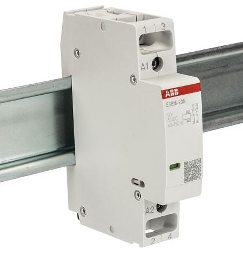 ABB ESB16 Contactor, 12V ac/dc Coil, 2-Pole, 16 A, 3.7 kW 12V ac/dc, 2 NO, 250V