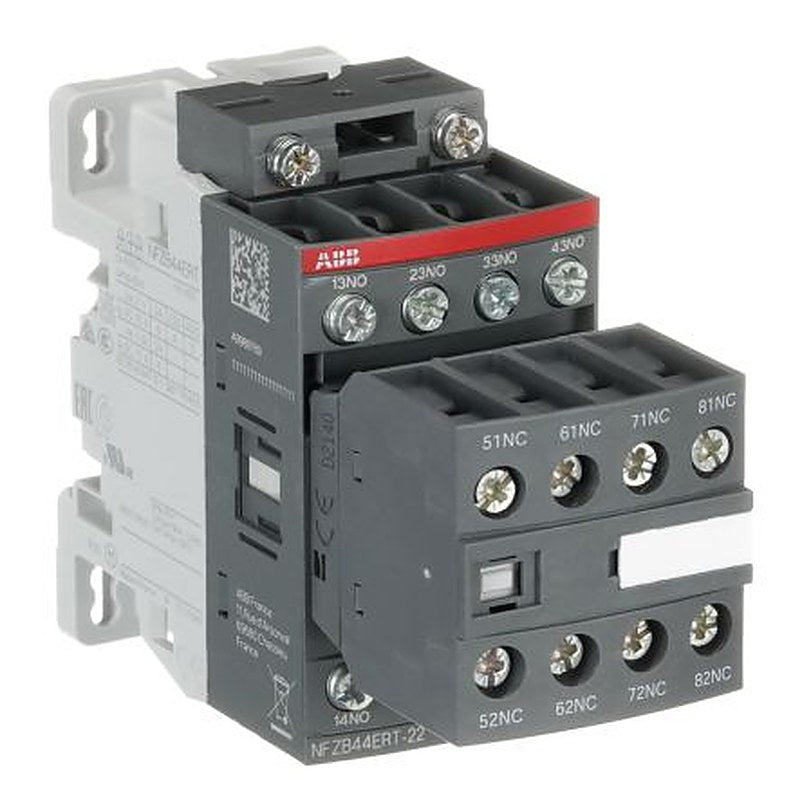 ABB NFZB..RT Contactor Relay, 130V dc Coil, 4-Pole, 6 A, 0.14 kW 690V, 4 NO/4 NC, 690V