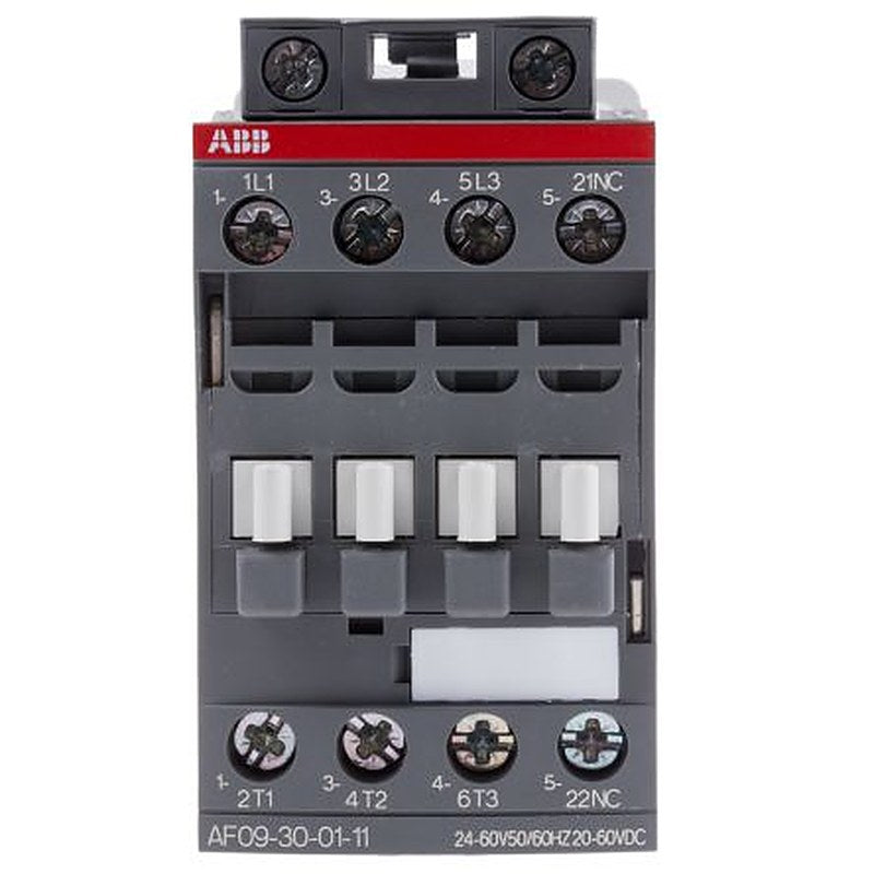 ABB AF09 Contactor, 24V ac/dc Coil, 3-Pole, 25 A, 4 kW 60V, 3 NO, 690V ac