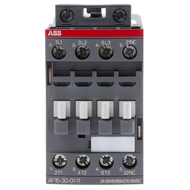 ABB AF16 Contactor, 24V ac/dc Coil, 3-Pole, 30 A, 7.5 kW 60V, 3 NO, 690V ac