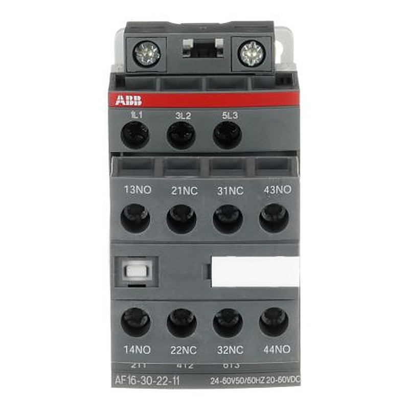 ABB AF16-30-22-11 Contactor, 20V dc, 60 V dc Coil, 3-Pole, 4 A, 9 kW, 5 NO/2 NC, 6kV