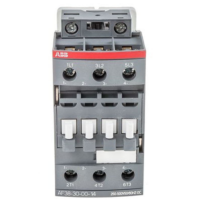 ABB AF38 Contactor, 250V ac/dc, 500 V ac/dc Coil, 3-Pole, 24 A, 18.5 kW 500V ac/dc, 3 NO, 690V ac