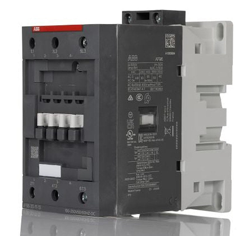 ABB AF Contactor, 100V ac, 250 V ac Coil, 3-Pole, 115 A, 55 kW 250V ac, 4 NO/1 NC