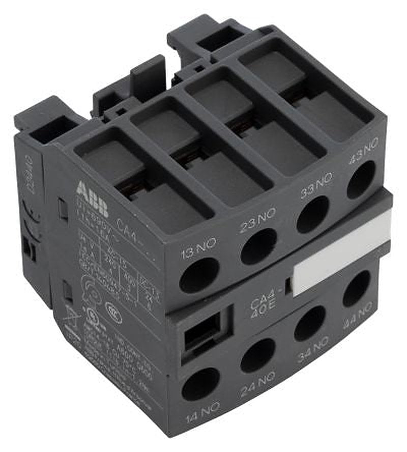 ABB Auxiliary Contact, 4 Contact, 4 NO, CA4, Front, 6 A, 690V ac, 1SBN010140R1040 CA4-40E