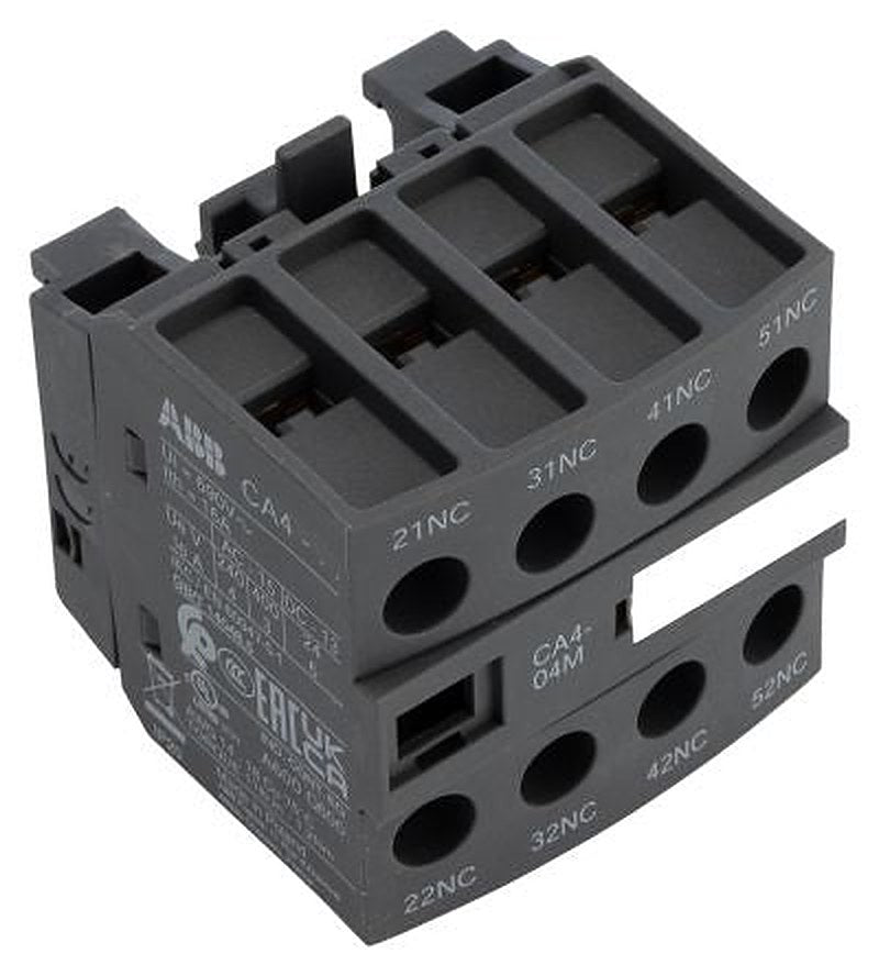 ABB Auxiliary Contact, 4 Contact, 4 NC, CA4, Front, 6 A, 690V ac, 1SBN010140R1104 CA4-04M