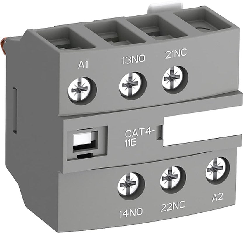 ABB Auxiliary Contact, 2 Contact, 1 NO/1 NC, Cat4, Front, 6 A, 690V ac, 1SBN010151R1011 CAT4-11E