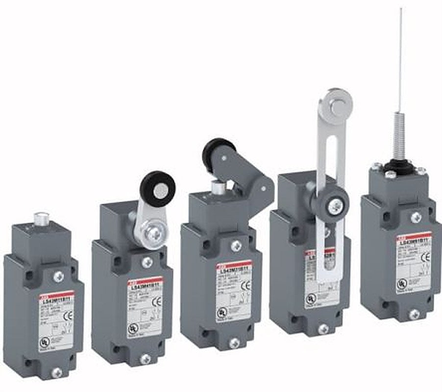 ABB LS43M00B11 Series Roller Lever Limit Switch, 1 NO/1 NC, IP66, Zinc Alloy Housing, 500V ac, 10A