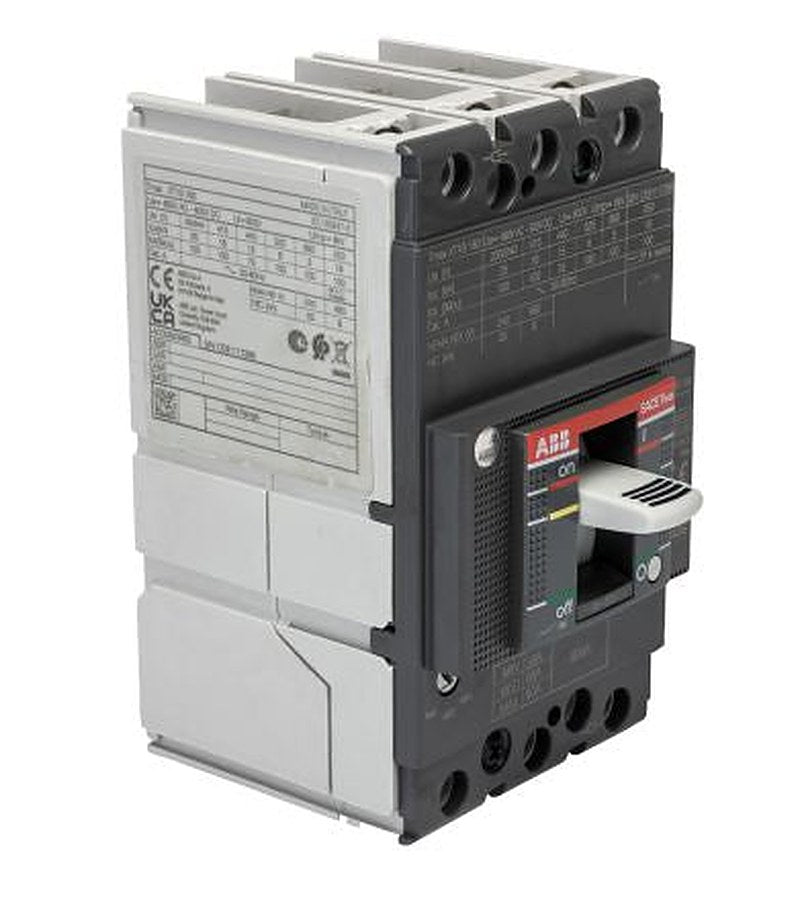ABB, SACE Tmax XT, XT1B Molded Case Circuit Breaker 3-Pole 80A, Breaking Capacity 3 kA, Fixed