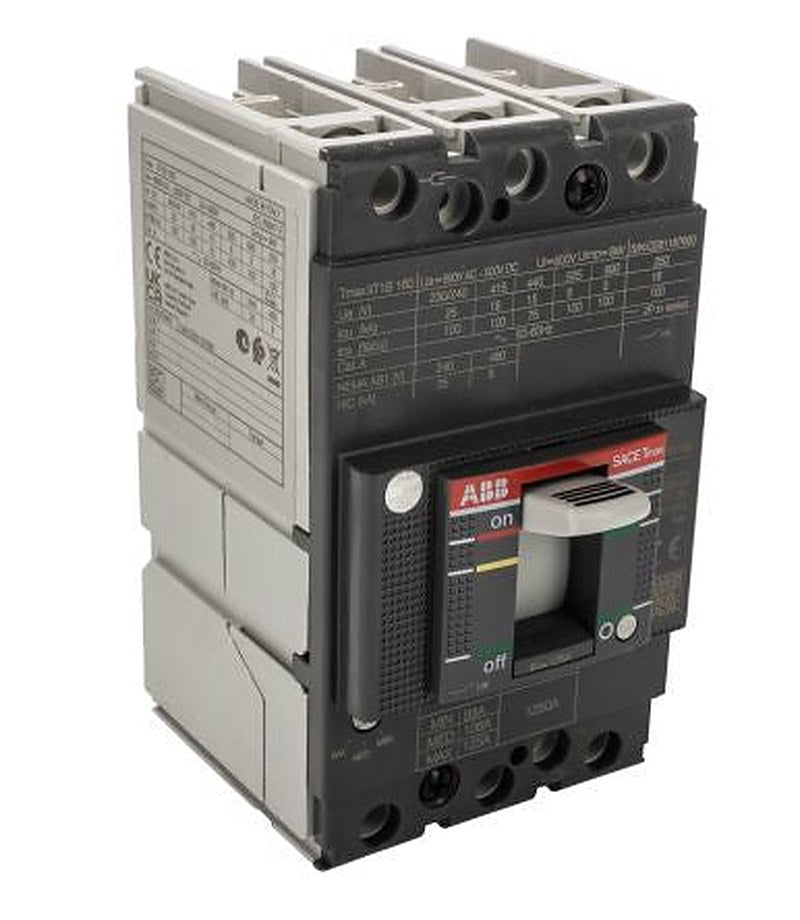 ABB, SACE Tmax XT, XT1B Molded Case Circuit Breaker 3-Pole 125A, Breaking Capacity 3 kA, Fixed