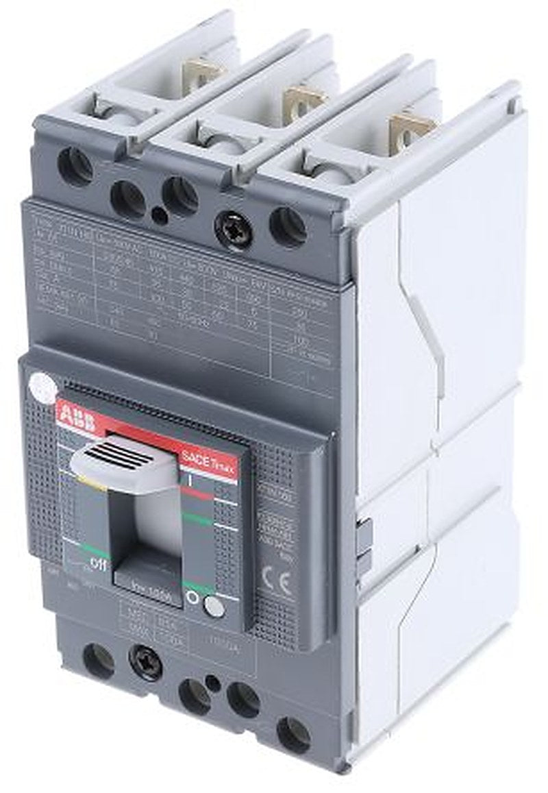 ABB, Tmax XT, XT1N Molded Case Circuit Breaker 3-Pole 100A, Breaking Capacity 36 kA, DIN Rail