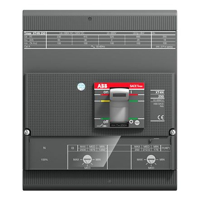 ABB, Tmax XT, Tmax XT Molded Case Circuit Breaker 4-Pole 20A, Breaking Capacity 65 kA, Fixed