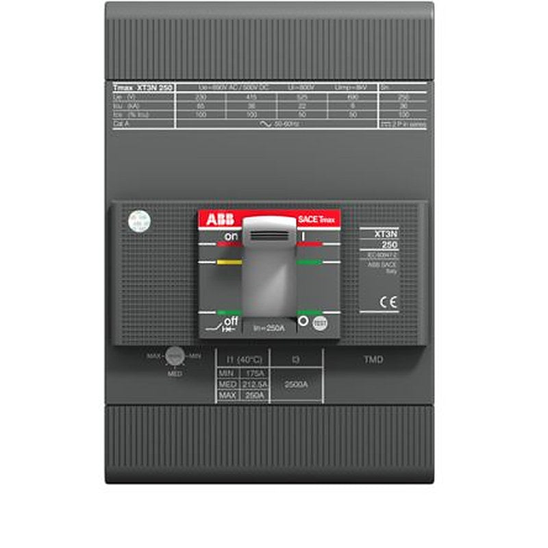 ABB, Tmax XT, Tmax XT Molded Case Circuit Breaker 3-Pole 160A, Breaking Capacity 85 kA, Fixed