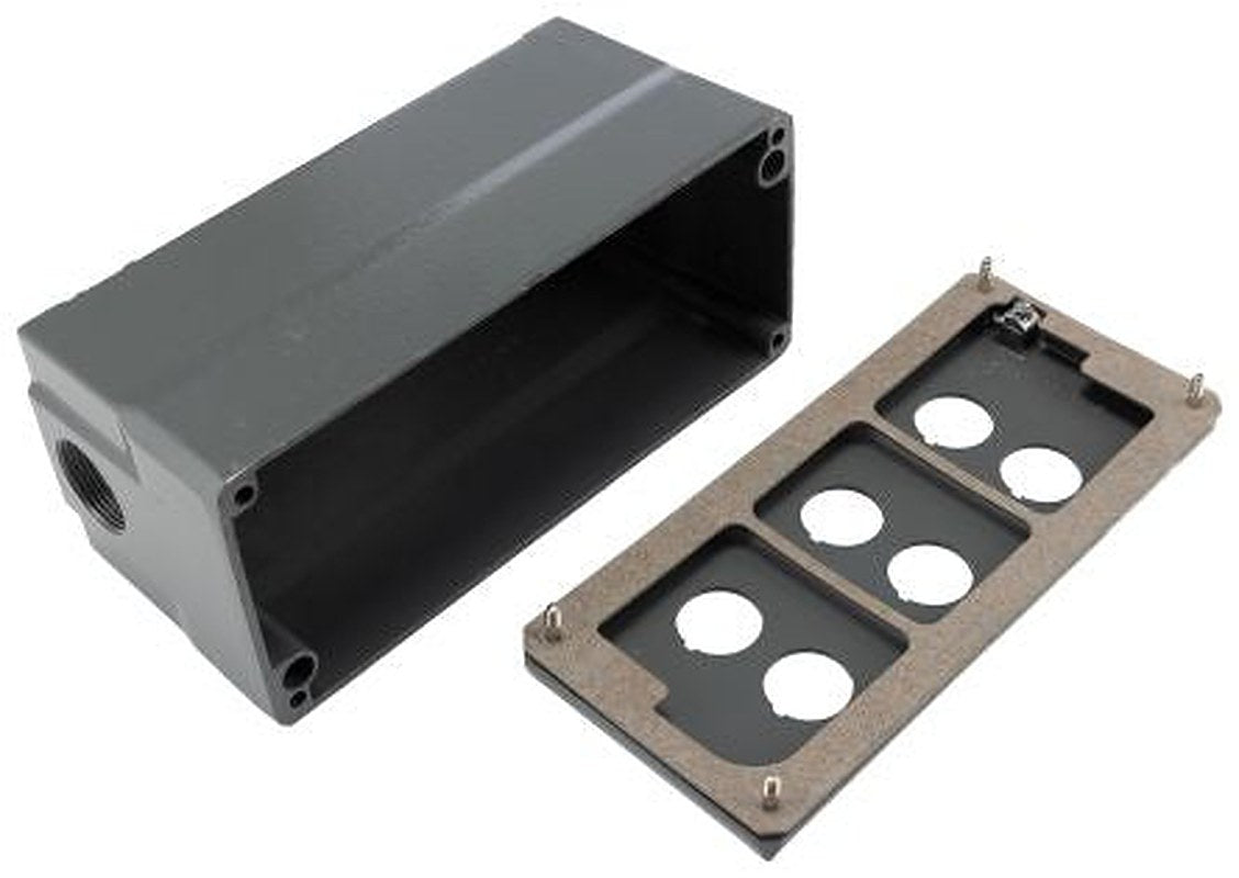 ABB Grey Aluminium Modular Metal Push Button Enclosure - 6 Hole