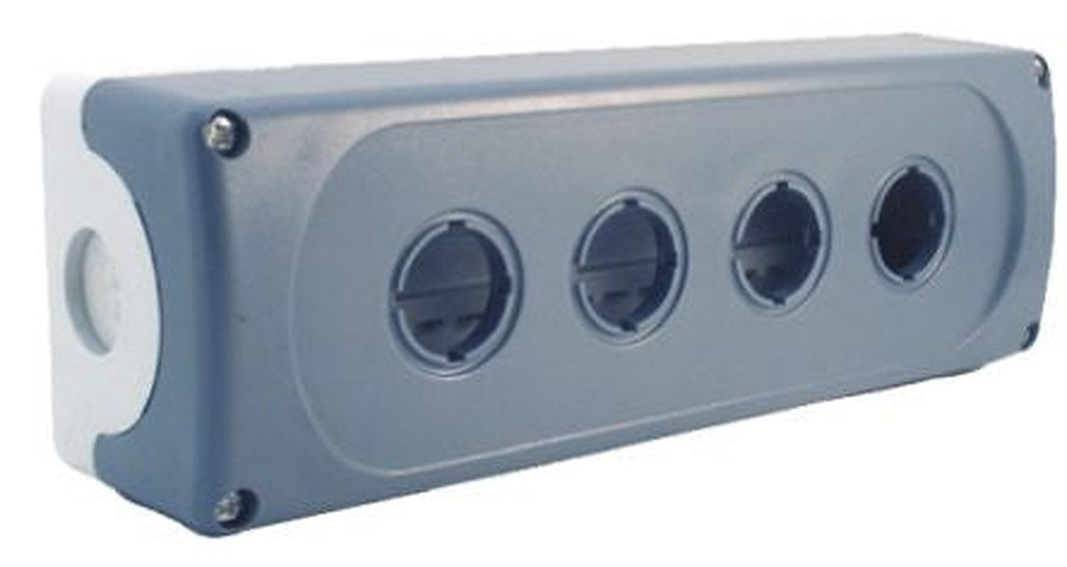 ABB Grey Plastic ABB Modular Push Button Enclosure - 4 Hole 22 mm Diameter
