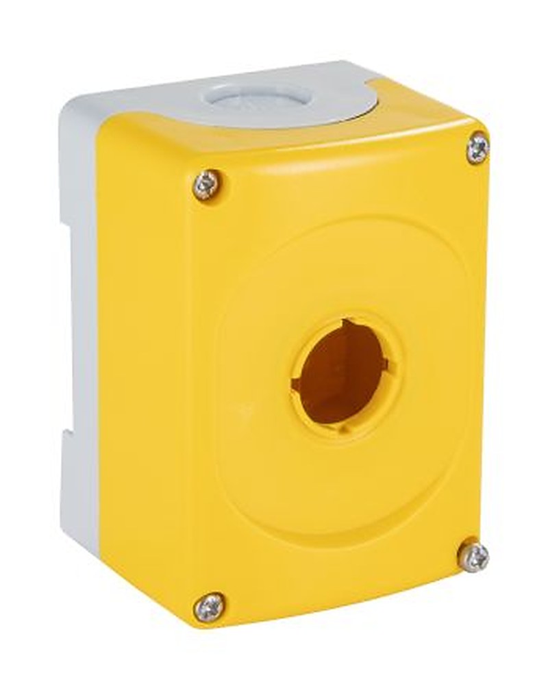 ABB Yellow Plastic ABB Modular Push Button Enclosure - 1 Hole 22 mm Diameter