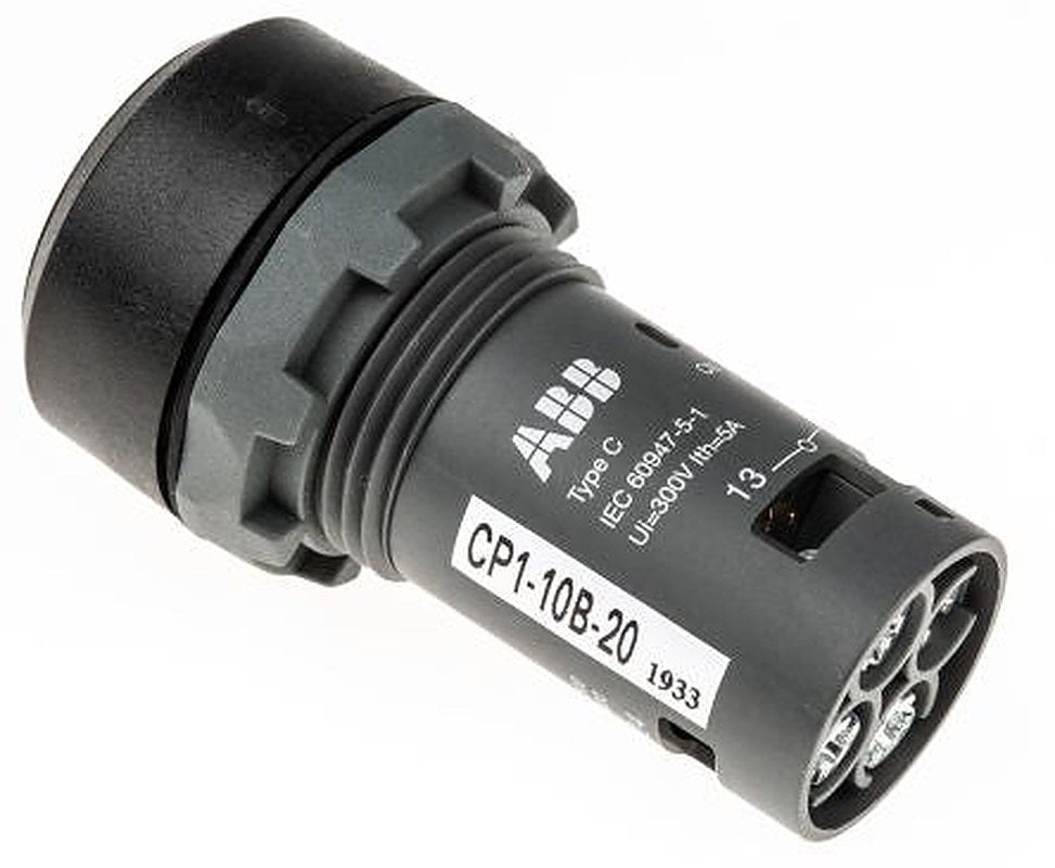 ABB Compact Series Push Button Switch, Momentary, Panel, 22 mm Cutout, DPST, IP69K