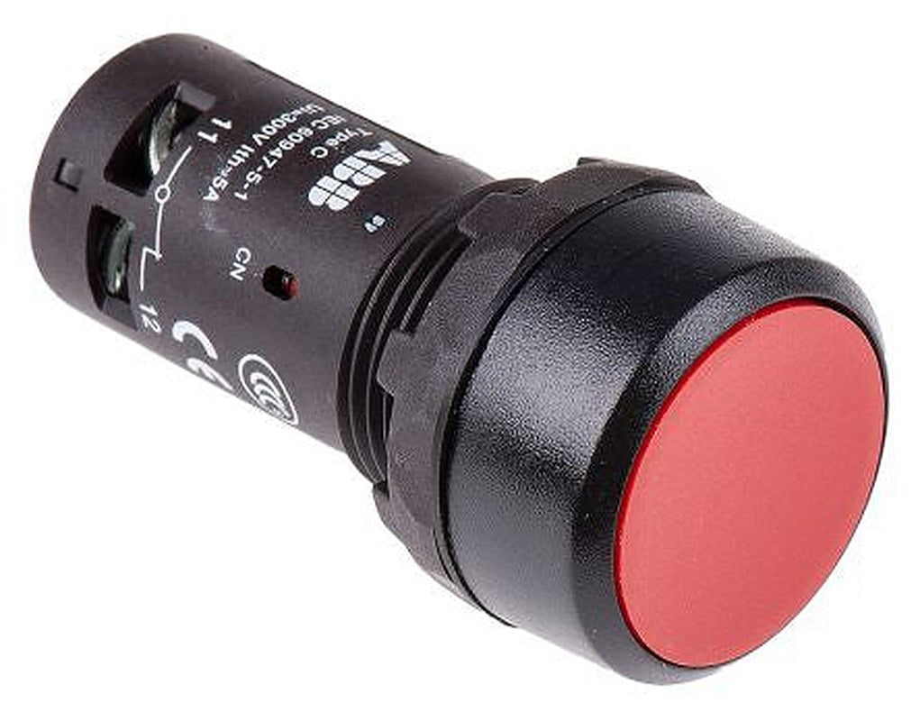 ABB Compact Series Push Button Switch, Momentary, Panel, 22 mm Cutout, SPST, IP69K 300 V ac